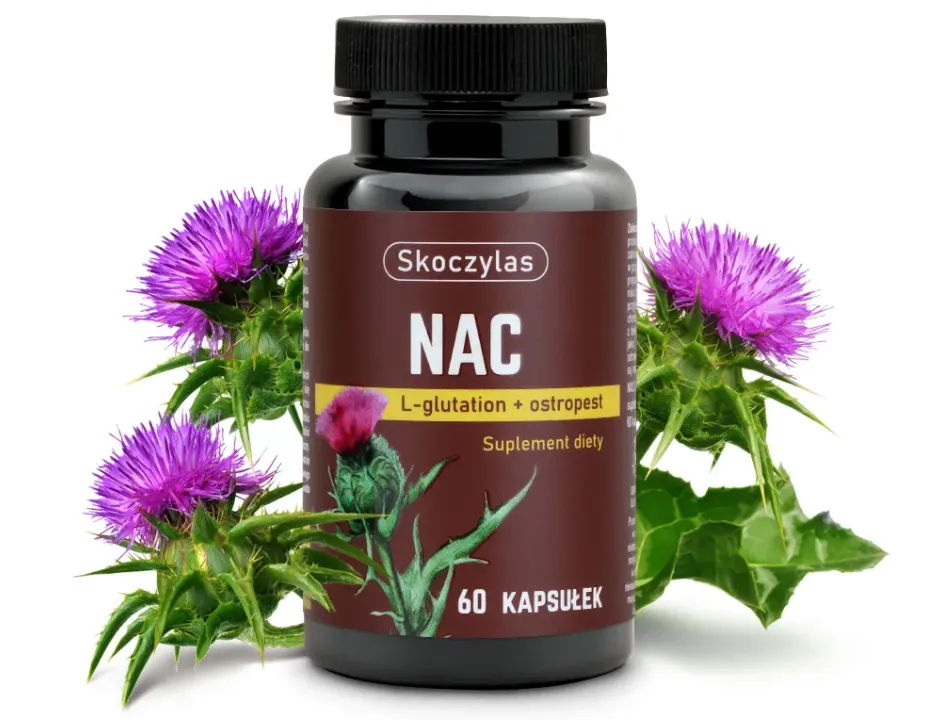 NAC (N-Acetylocysteina) + L-Glutation + Ostropest Skoczylas 60 kapsułek – Potężny Detoks Wątroby, Mistrzowski Antyoksydant, Ochrona Komórkowa i Formuła Pure Clean Label — miniatura 2