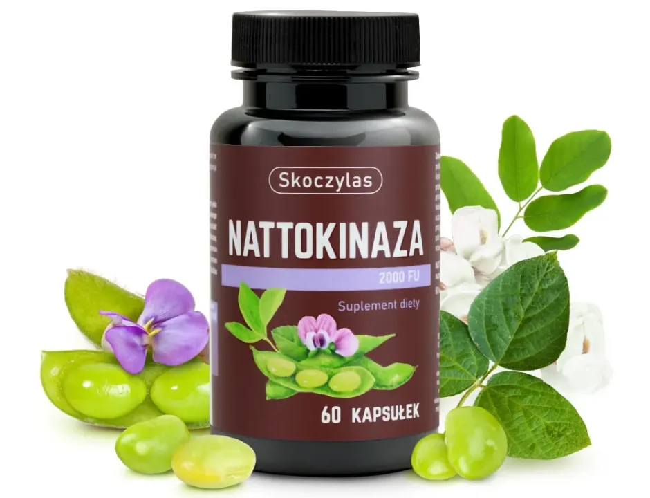 Nattokinaza Fermokinase 2000 FU Skoczylas 60 kapsułek – Prawidłowe Krążenie, Optymalna Płynność Krwi, Drożność Naczyń i Formuła Pure Clean Label — miniatura 2