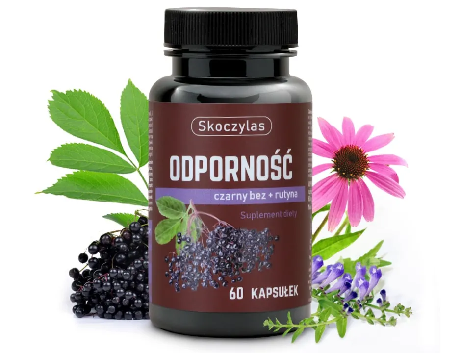 Odporność Skoczylas 60 kapsułek – Ekstrakt z Czarnego Bzu, Rutyna, Czystek Lekarski, Naturalna Tarcza Immunologiczna, Ochrona Przeciwwirusowa i Formuła Pure Clean Label — miniatura 2