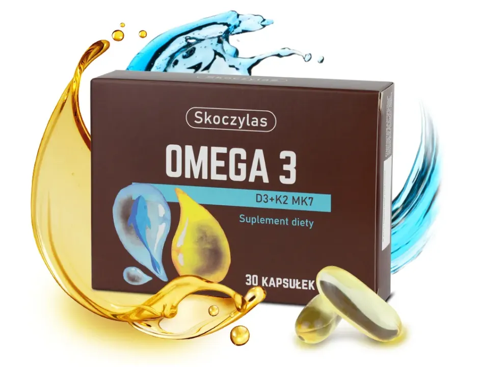 Omega-3 + D3 + K2 MK7 Skoczylas – DHA 712 mg, EPA 254 mg, Mocne Serce, Sprawny Mózg, Zdrowe Kości, Silna Odporność i Formuła Pure Clean Label — miniatura 2