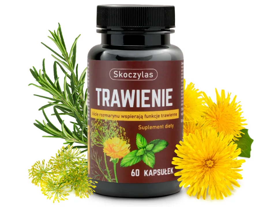 Trawienie Skoczylas 60 kapsułek – Mniszek Lekarski, Koper Włoski, Mięta Pieprzowa, Lekki Żołądek, Brak Wzdęć, Wsparcie Wątroby i Formuła Pure Clean Label — miniatura 2