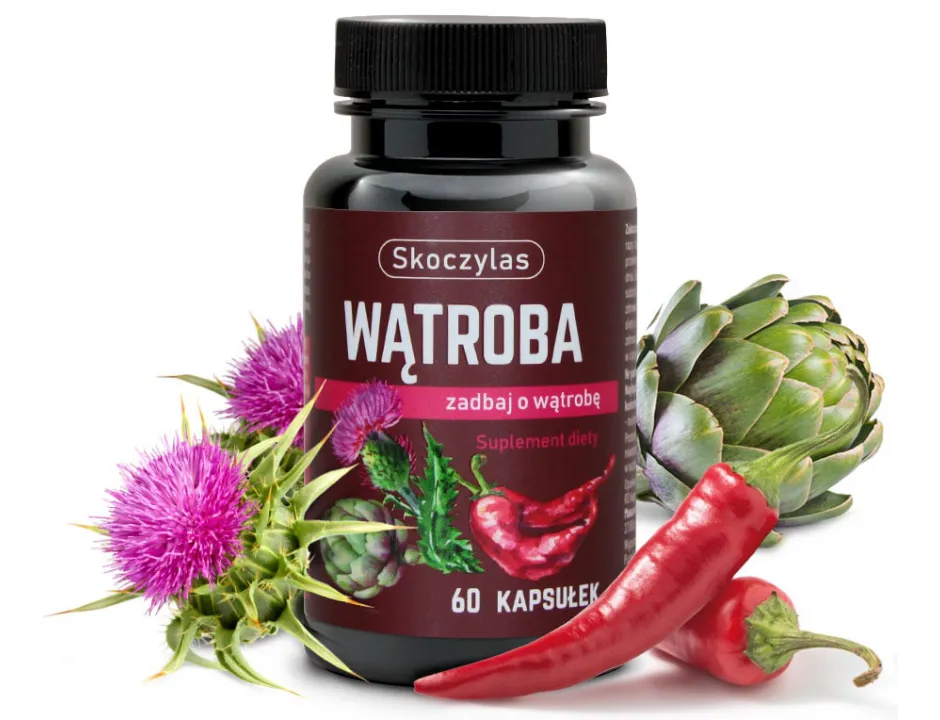 Wątroba Skoczylas 60 kapsułek – Ostropest Plamisty (Sylimaryna), Karczoch (Cynaryna), Kapsaicyna, Intensywna Regeneracja, Detoks Wątroby i Formuła Pure Clean Label — miniatura 2