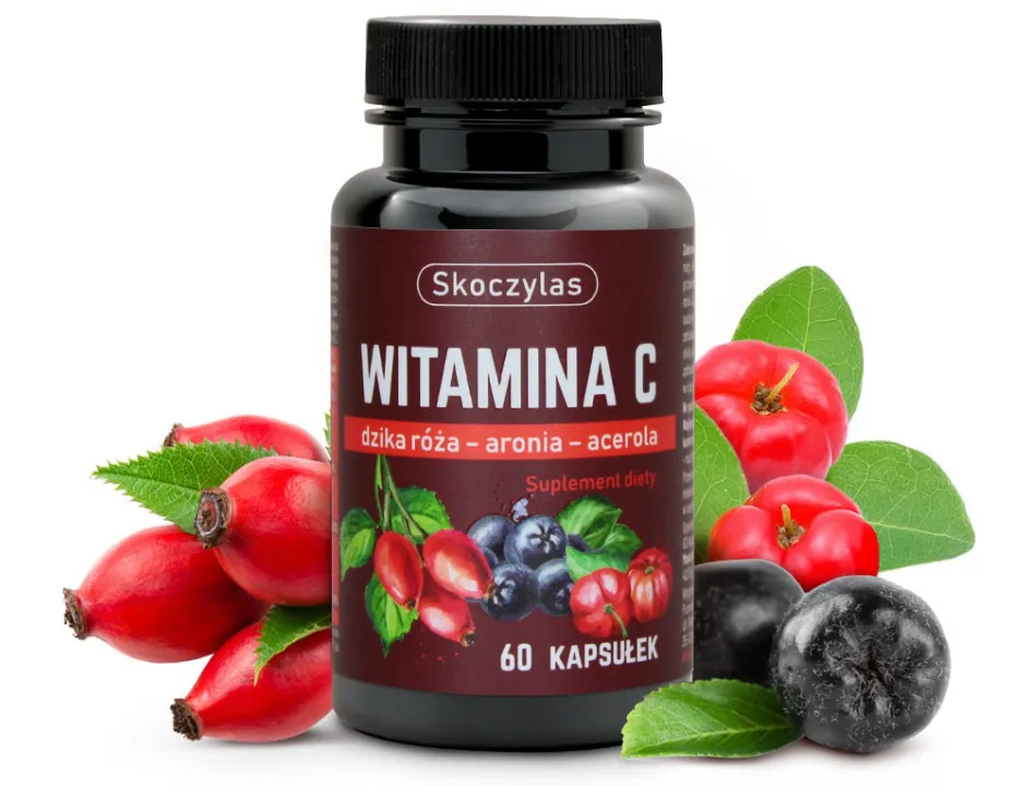 Witamina C Trio Skoczylas Dzika Róża Aronia Acerola na Odporność Kapsułki 60 szt. — miniatura 2