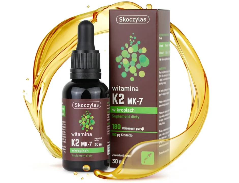 Witamina K2 MK-7 Skoczylas Zdrowe Kości i Układ Krążenia w Kroplach 30 ml — miniatura 2