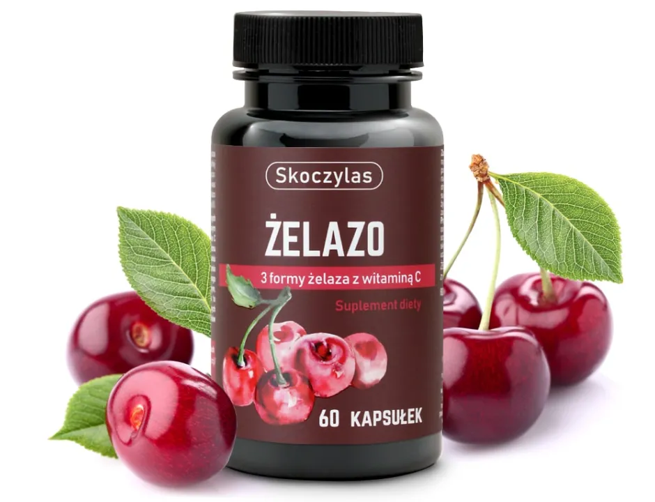 Żelazo 3 Formy Skoczylas Wiśnia i Witamina C Serce i Energia Kapsułki 60 szt. — miniatura 2