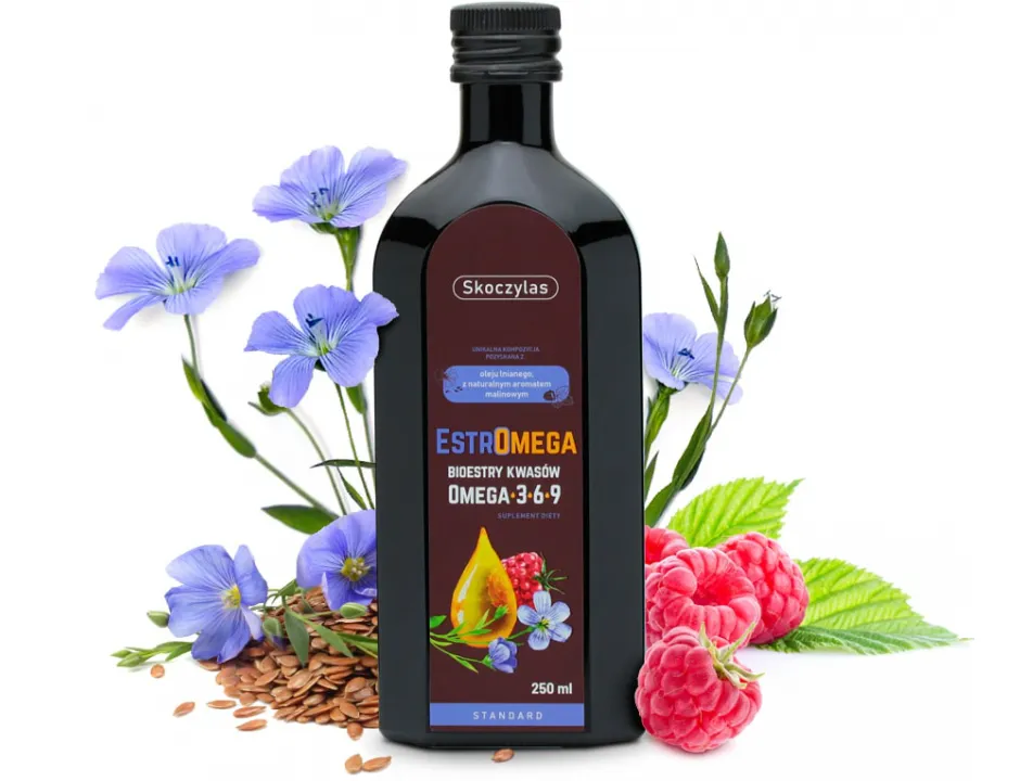 Estromega Omega 3-6-9 Standard Skoczylas Serce i Skóra w Płynie 250 ml — miniatura 2