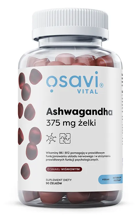 Ashwagandha 375 mg Osavi Stres i Samopoczucie Wiśniowa Żelki 90 szt. — zdjęcie 1