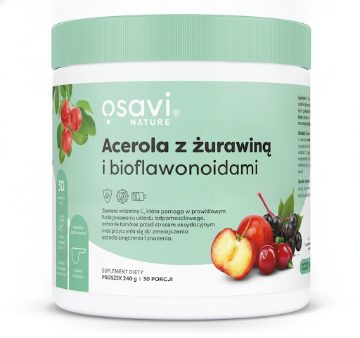 Acerola z Żurawiną i Bioflawonoidami Osavi Odporność i Nerki Proszek 240 g