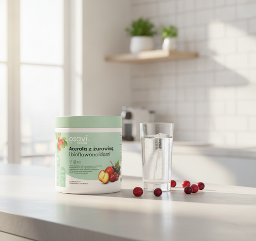 Acerola z Żurawiną i Bioflawonoidami Osavi Odporność i Nerki Proszek 240 g — miniatura 5