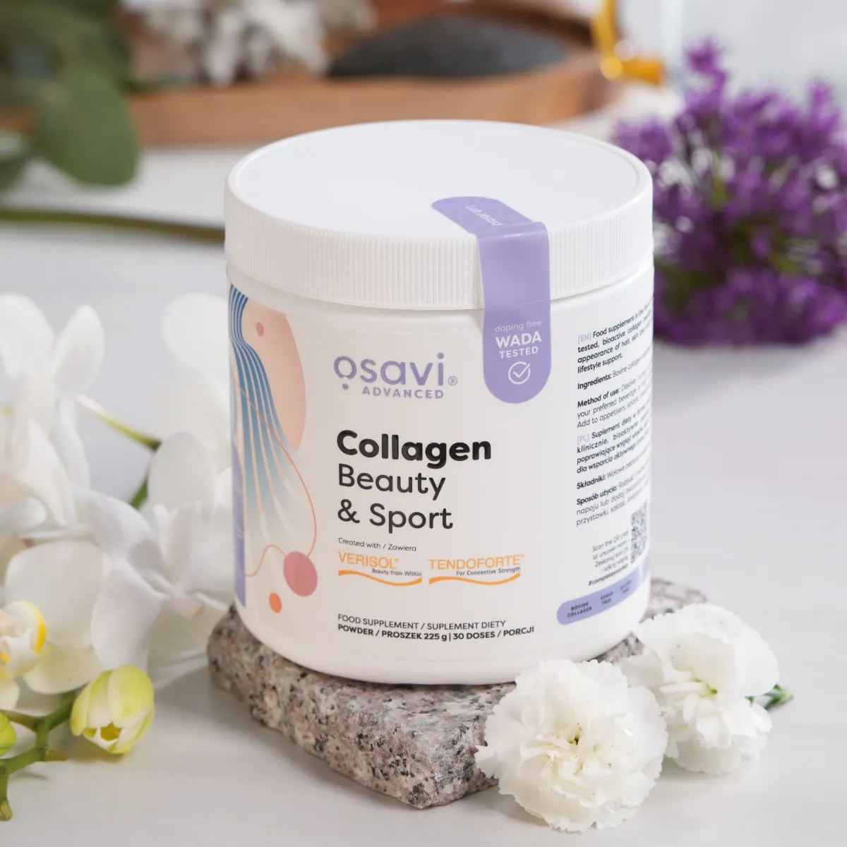 Kolagen Collagen Beauty i Sport Osavi Skóra Stawy Regeneracja Proszek 225g — miniatura 2