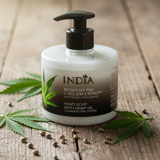 Mydło w Płynie z Olejem Konopnym 300ml – India Cosmetics — miniatura 2