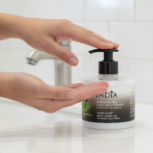 Mydło w Płynie z Olejem Konopnym 300ml – India Cosmetics — miniatura 3