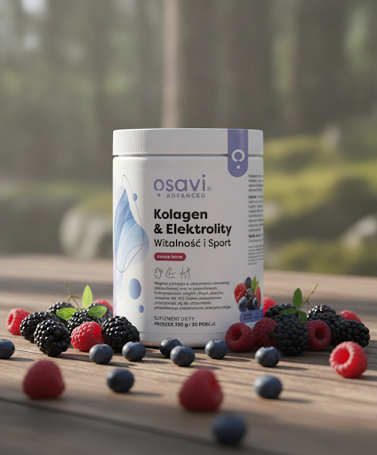 Kolagen Elektrolity Witalność i Sport Osavi Kości Stawy - Owoce Leśne - Proszek 390 g — miniatura 2