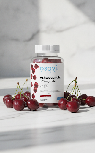 Ashwagandha 375 mg Osavi Żelki Wiśniowe Stres Sen Bez Cukru 90 szt. — miniatura 3
