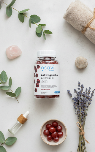 Ashwagandha 375 mg Osavi Żelki Wiśniowe Stres Sen Bez Cukru 90 szt. — miniatura 5