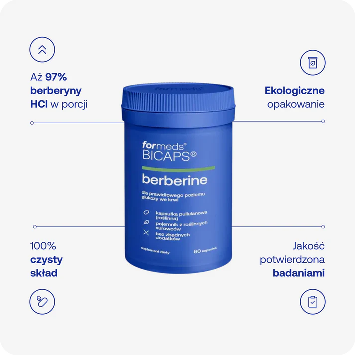 BICAPS Berberine - Berberyna 485 mg (60 kapsułek) - Formeds — miniatura 4