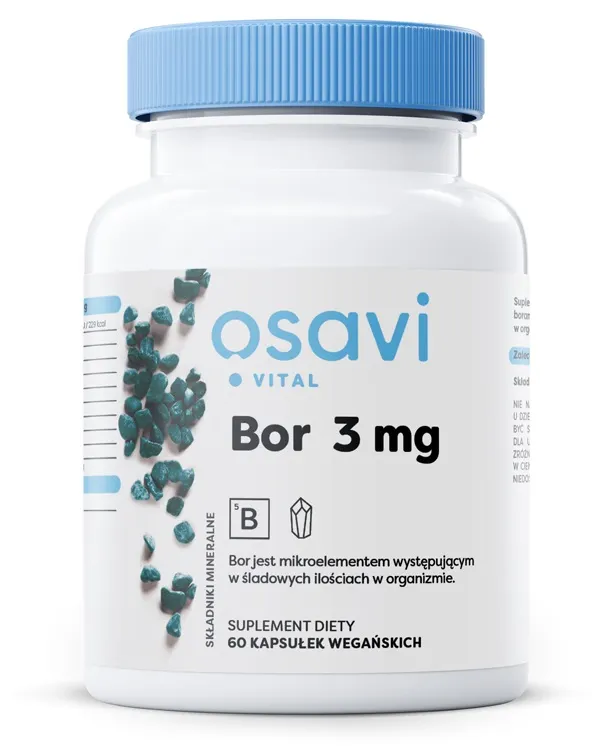Bor 3 mg Osavi Kości Stawy Testosteron Metabolizm Kapsułki 60 szt.