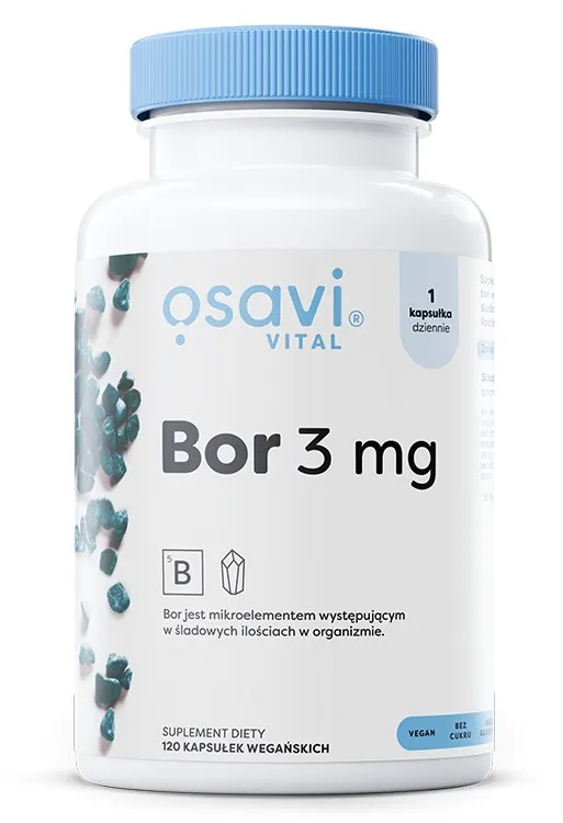 Bor 3 mg Osavi Kości Stawy Testosteron Metabolizm Kapsułki 120 szt.