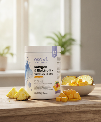 Kolagen Elektrolity Witalność i Sport Osavi Kości Stawy - Ananas i Mango - Proszek 390 g — miniatura 4