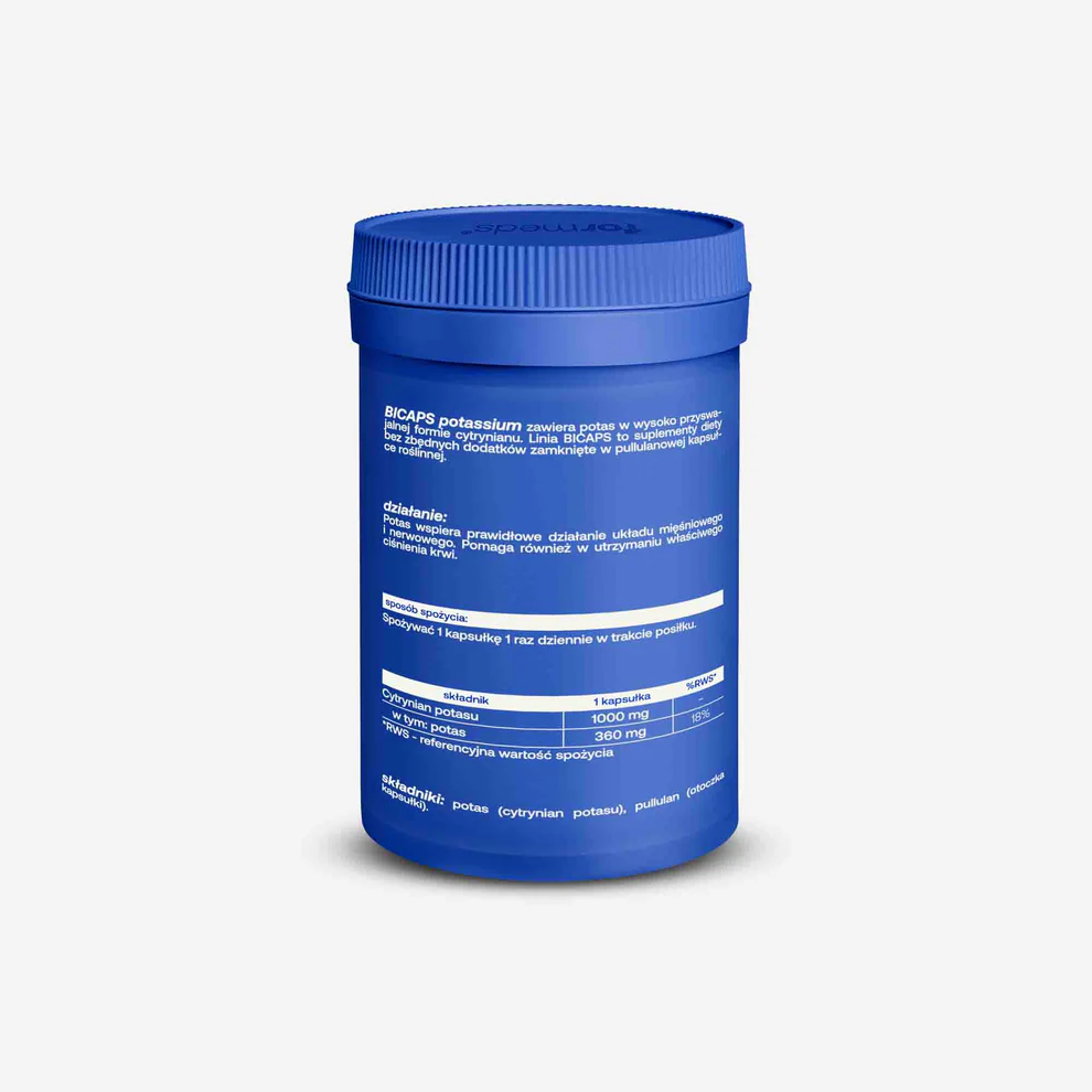 BICAPS POTASSIUM - Cytrynian Potasu 360 mg - 60 kapsułek - ForMeds — miniatura 3