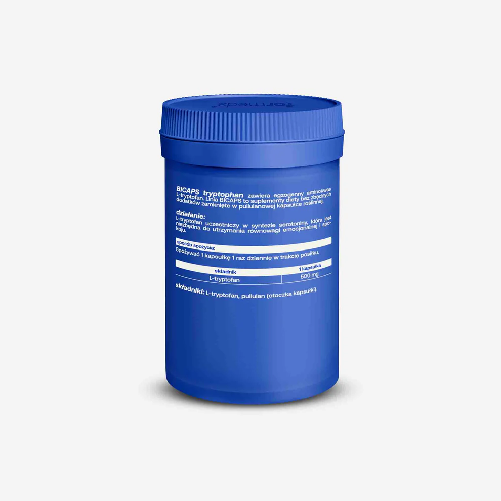 BiCaps Tryptophan 500 mg - L-Tryptofan w kapsułkach - Sen i Spokój — miniatura 3
