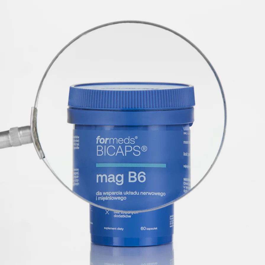 ForMeds BICAPS MAG B6 -Magnez Cytrynian 145 mg z B6 (P-5-P) - na Stres i Skurcze - 60 Kapsułek WEGE — miniatura 4