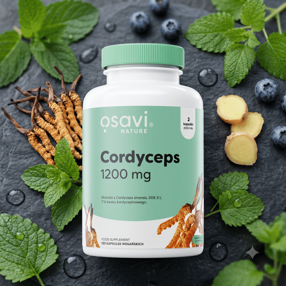 Cordyceps 1200 mg Osavi Maczużnik Energia Wytrzymałość Kapsułki 120 szt. — miniatura 3