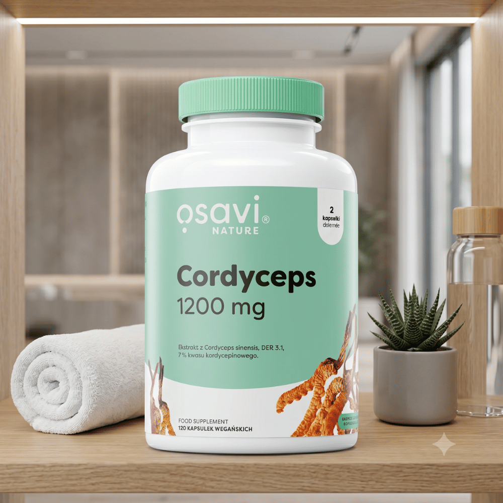 Cordyceps 1200 mg Osavi Maczużnik Energia Wytrzymałość Kapsułki 120 szt. — miniatura 4