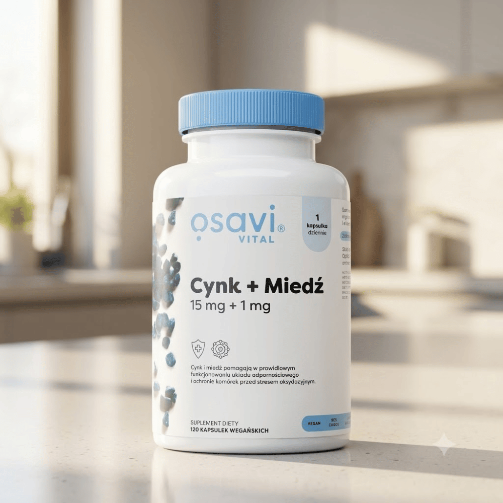 Cynk + Miedź 15 mg / 1 mg Osavi Włosy Skóra Odporność Kapsułki 120 szt. — miniatura 2