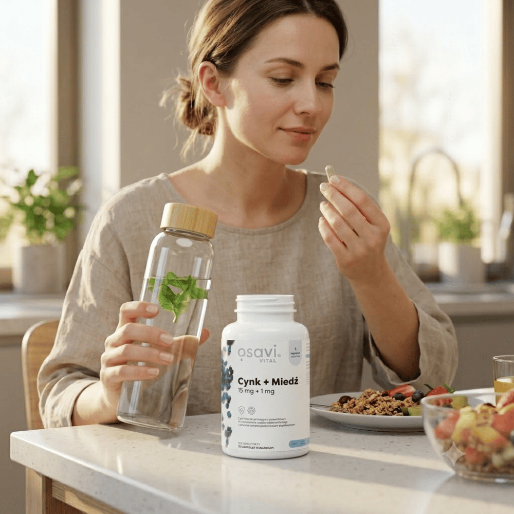 Cynk + Miedź 15 mg / 1 mg Osavi Włosy Skóra Odporność Kapsułki 120 szt. — miniatura 5
