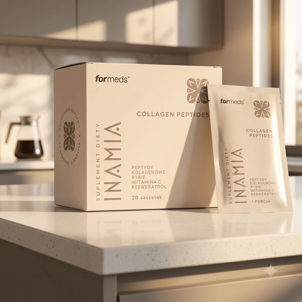 Peptydy Kolagenowe INAMIA Collagen Peptides - 5000 mg Kolagenu Rybiego + Trans-resweratrol + Witamina C - 20 saszetek - Formeds — miniatura 4