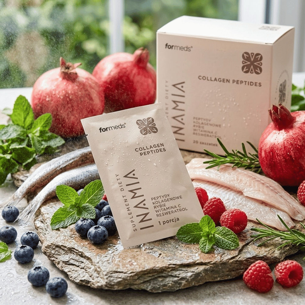 Peptydy Kolagenowe INAMIA Collagen Peptides - 5000 mg Kolagenu Rybiego + Trans-resweratrol + Witamina C - 20 saszetek - Formeds — miniatura 5