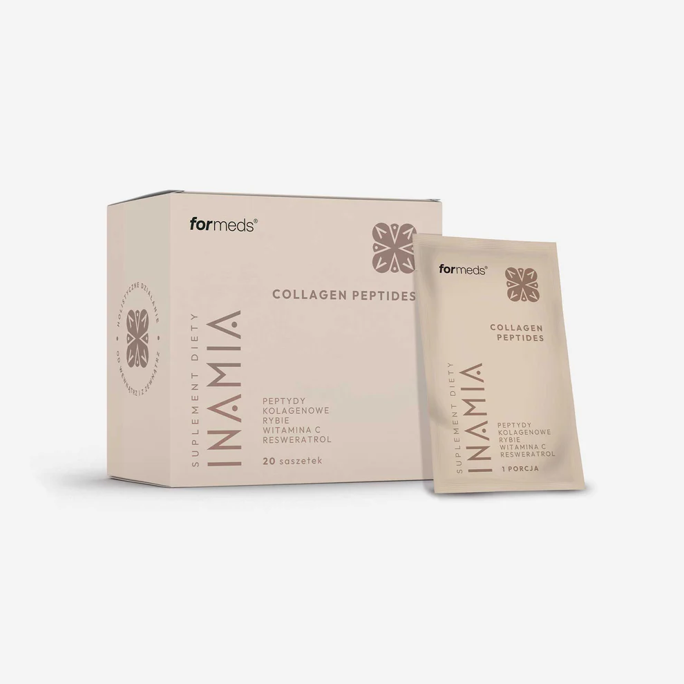 Peptydy Kolagenowe INAMIA Collagen Peptides - 5000 mg Kolagenu Rybiego + Trans-resweratrol + Witamina C - 20 saszetek - Formeds