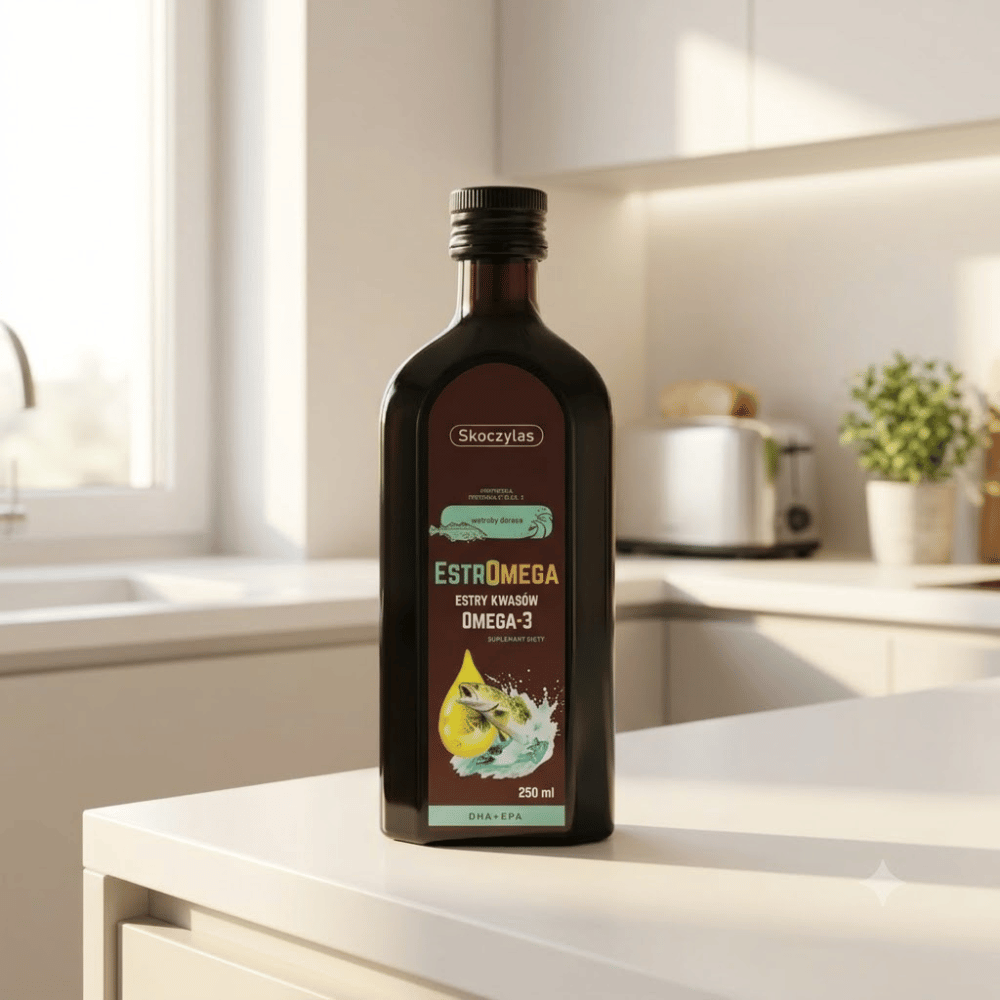 Estromega Rybie Kwasy Omega-3 DHA + EPA Skoczylas Serce i Mózg Płyn 250 ml — miniatura 4
