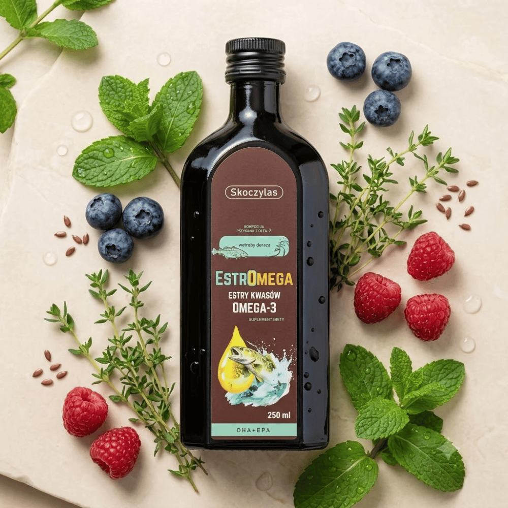 Estromega Rybie Kwasy Omega-3 DHA + EPA Skoczylas Serce i Mózg Płyn 250 ml — miniatura 5