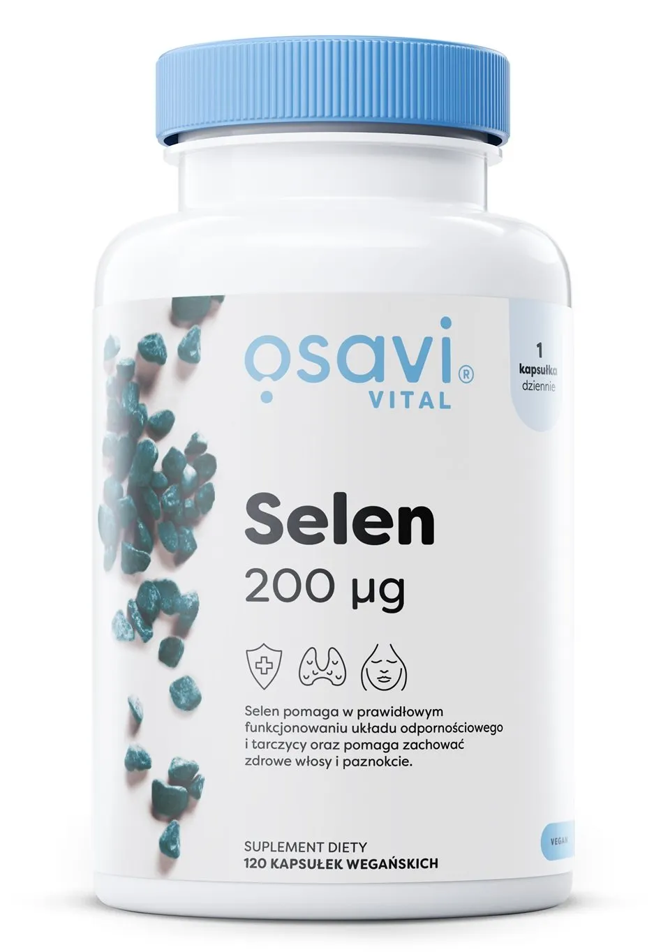 Selen L-Selenometionina 200 mcg Osavi Tarczyca Włosy Kapsułki 120 szt. — zdjęcie 1