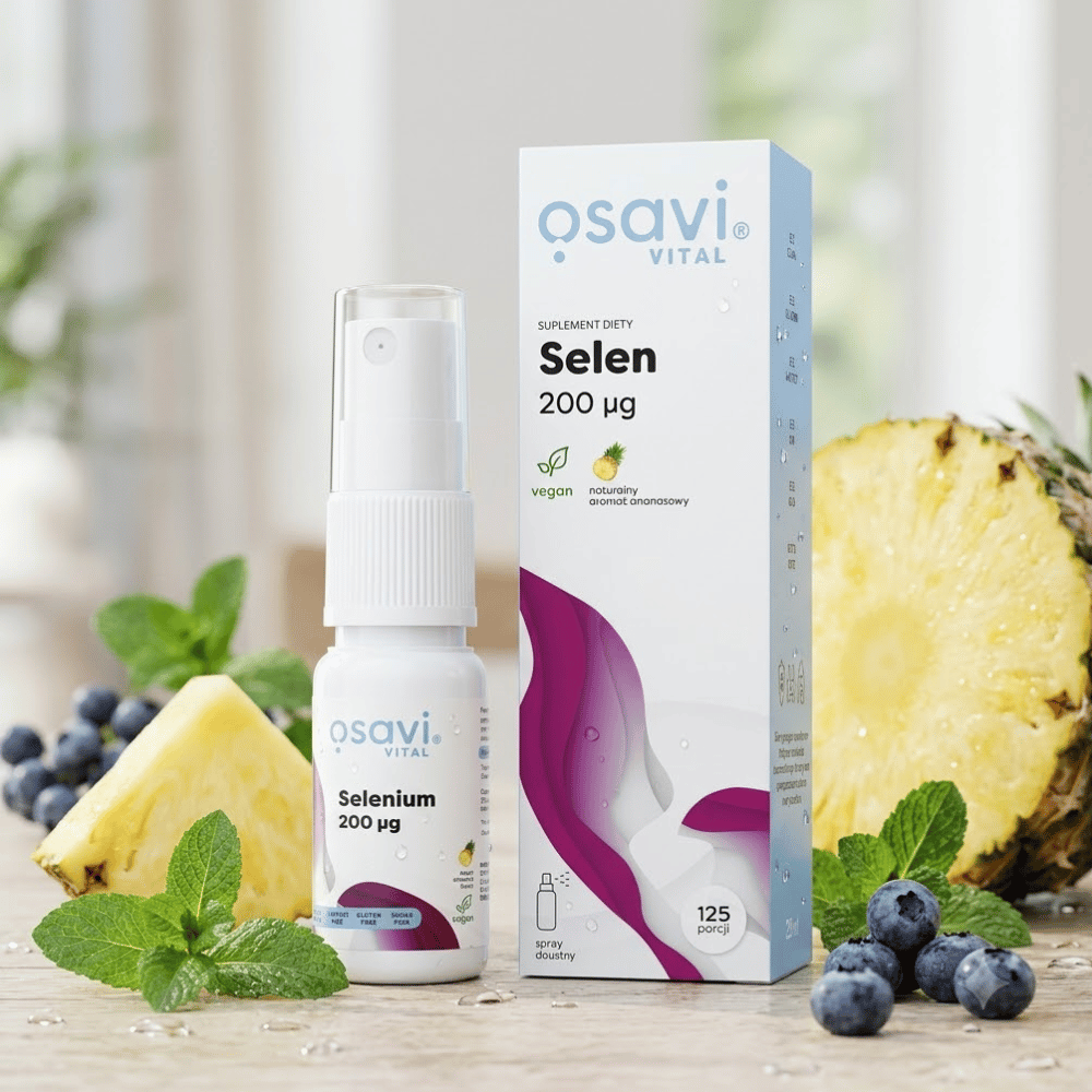 Selen 200 mcg Osavi Spray Doustny Ananas Tarczyca Włosy Bez Cukru 25 ml — miniatura 3