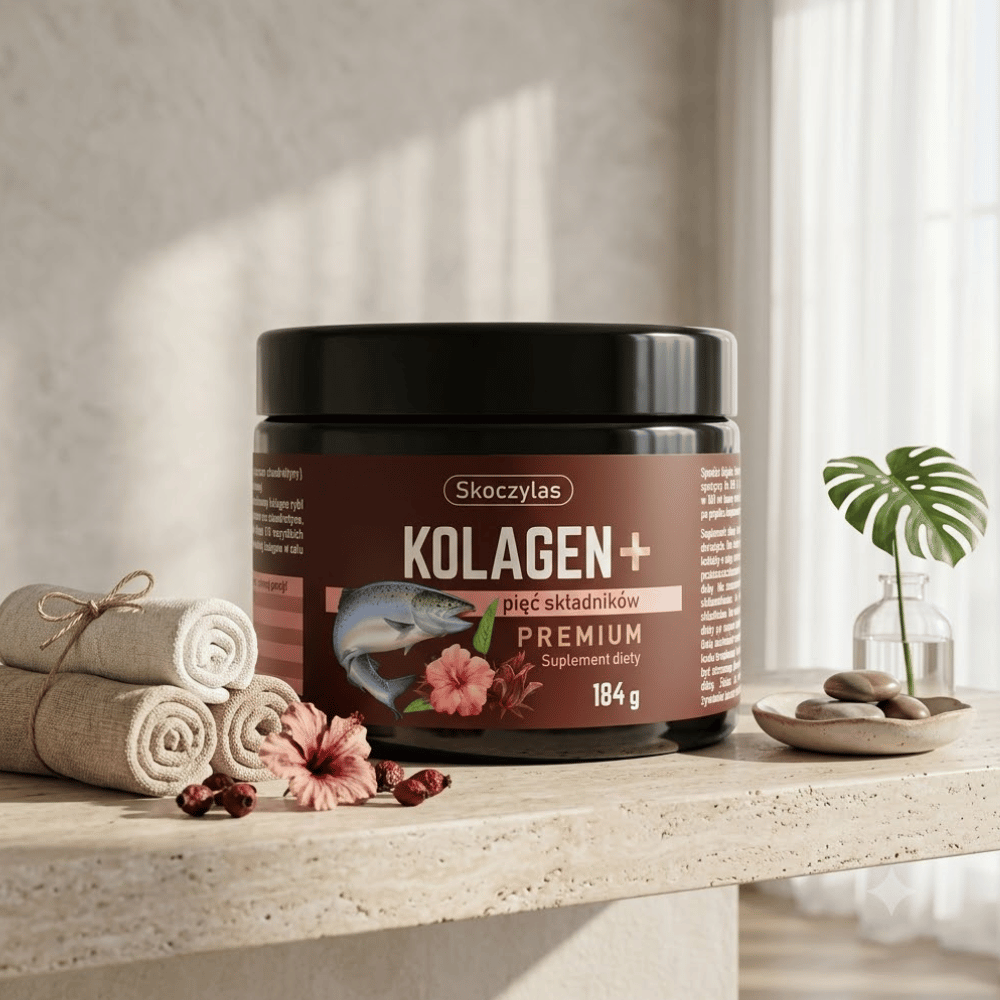 Kolagen Premium z Łososia Skoczylas 60 kapsułek – Hydrolizowany Kolagen Morski, Kwas Hialuronowy, Glukozamina, Chondroityna, Regeneracja Stawów i Jędrna Skóra — miniatura 6