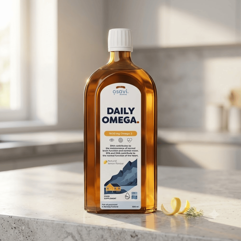 Kwasy Omega-3 1600 mg Osavi Cytryna Płyn Serce Mózg Bez Cukru 500 ml — miniatura 2