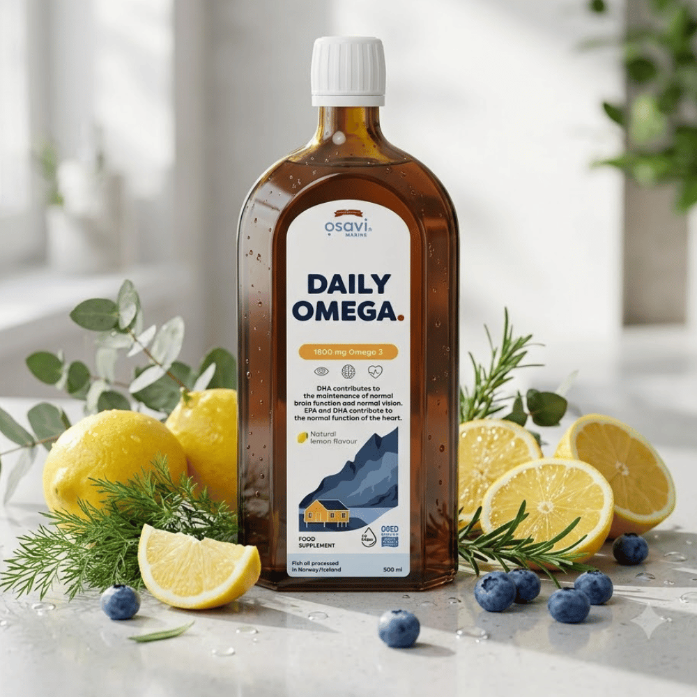 Kwasy Omega-3 1600 mg Osavi Cytryna Płyn Serce Mózg Bez Cukru 500 ml — miniatura 3