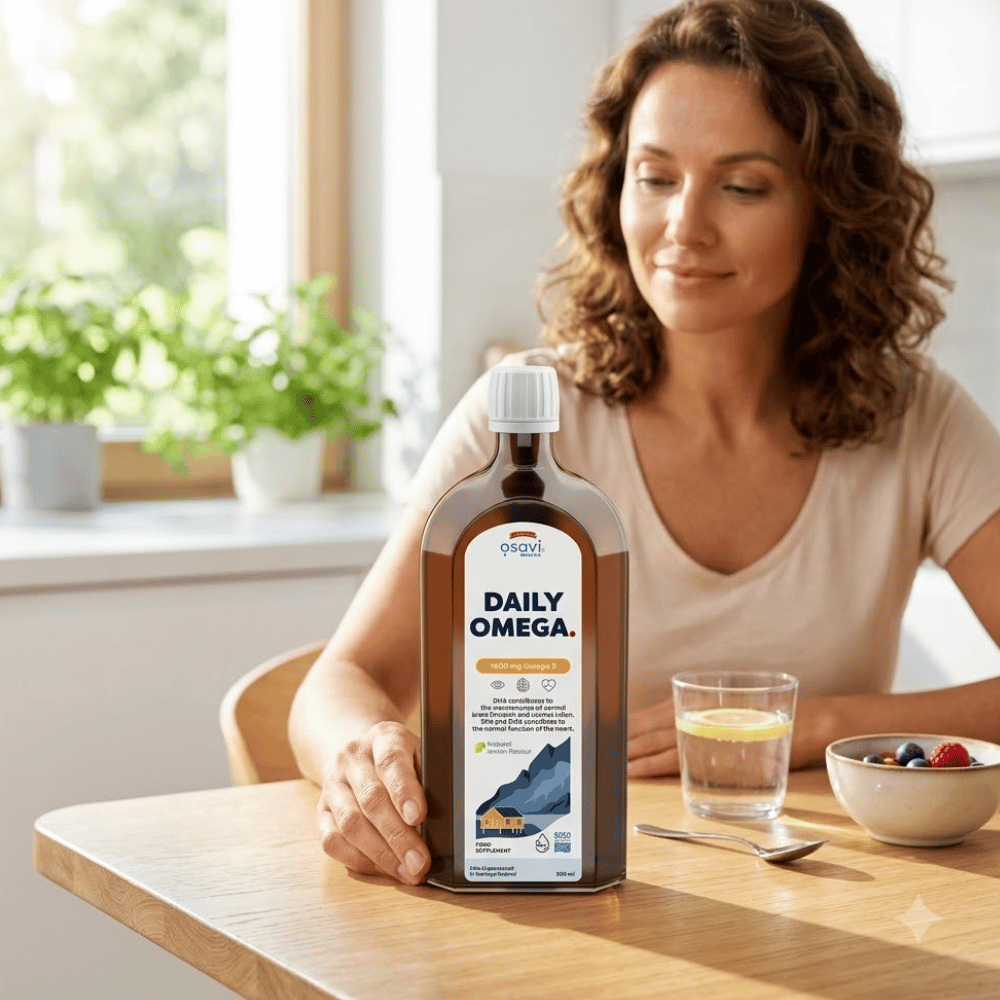 Kwasy Omega-3 1600 mg Osavi Cytryna Płyn Serce Mózg Bez Cukru 500 ml — miniatura 5