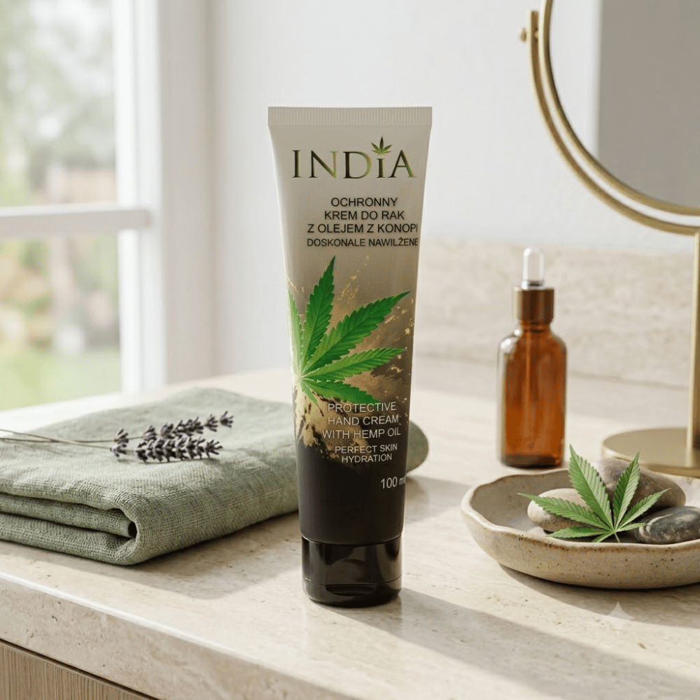 Ochronny Krem do Rąk z Olejem Konopnym 100ml – India Cosmetics — miniatura 2