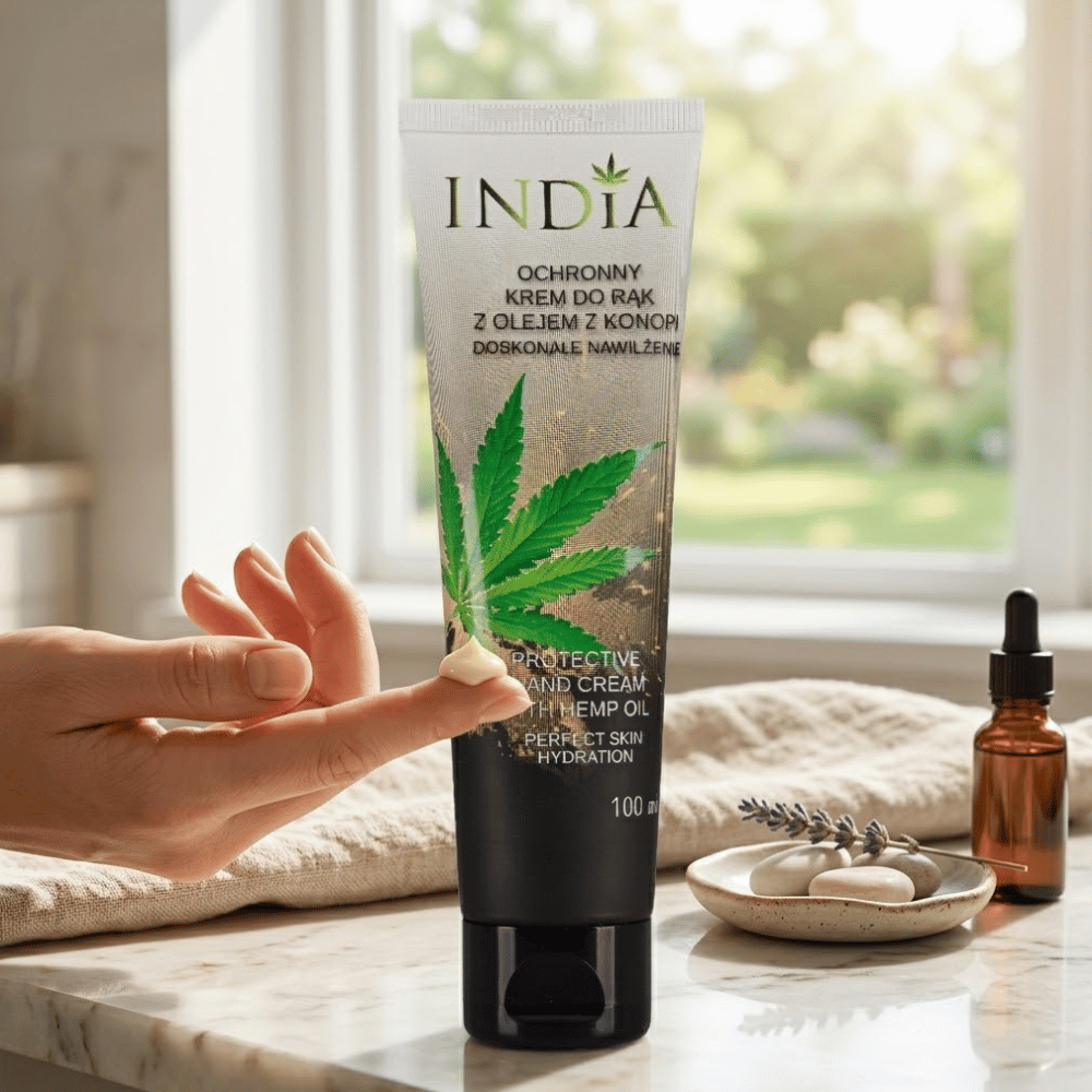 Ochronny Krem do Rąk z Olejem Konopnym 100ml – India Cosmetics — miniatura 5