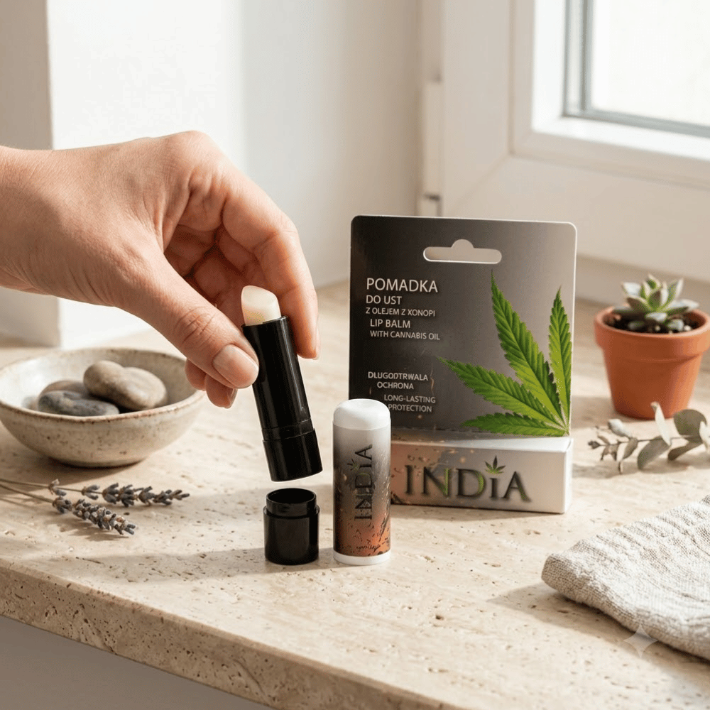 Ochronna Pomadka do Ust z Olejem Konopnym 3.8g – India Cosmetics — miniatura 5