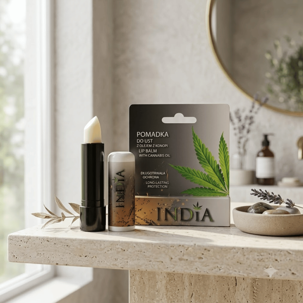 Ochronna Pomadka do Ust z Olejem Konopnym 3.8g – India Cosmetics — miniatura 4