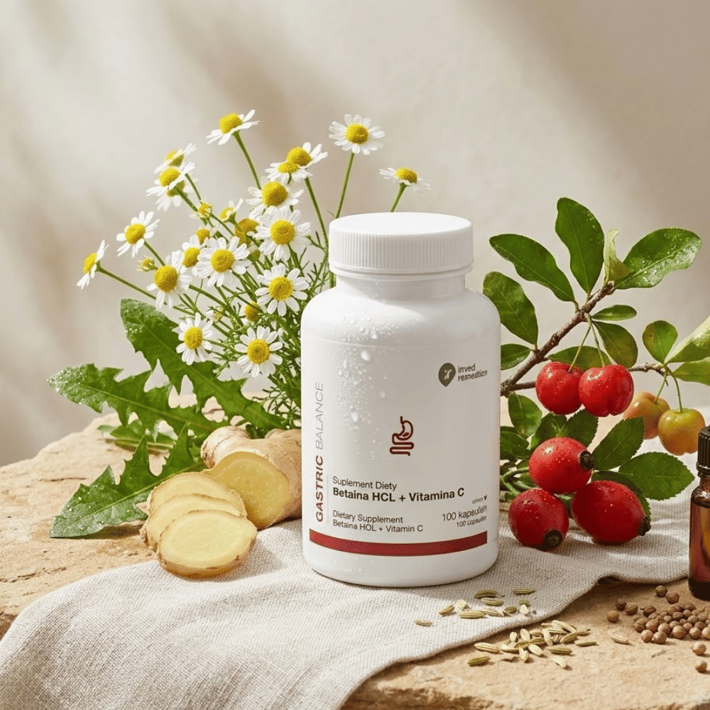 Betaina HCL + Witamina C Invex Remedies 100 kaps. – VEGE — miniatura 3