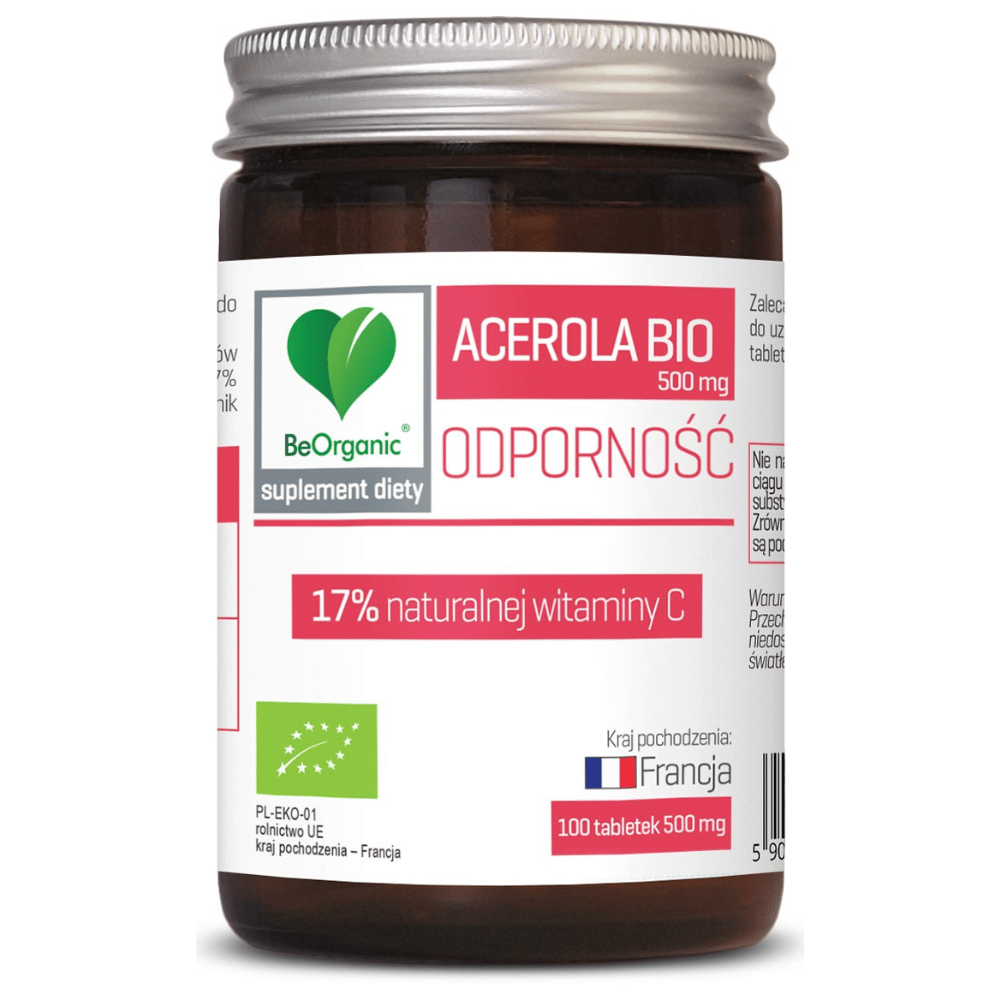 Acerola BIO BeOrganic Witamina C Odporność Kapsułki Bez Cukru 50 szt.