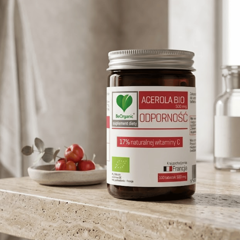 Acerola BIO BeOrganic Witamina C Odporność Kapsułki Bez Cukru 50 szt. — miniatura 2