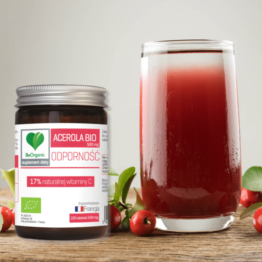 Acerola BIO BeOrganic Witamina C Odporność Kapsułki Bez Cukru 50 szt. — miniatura 6