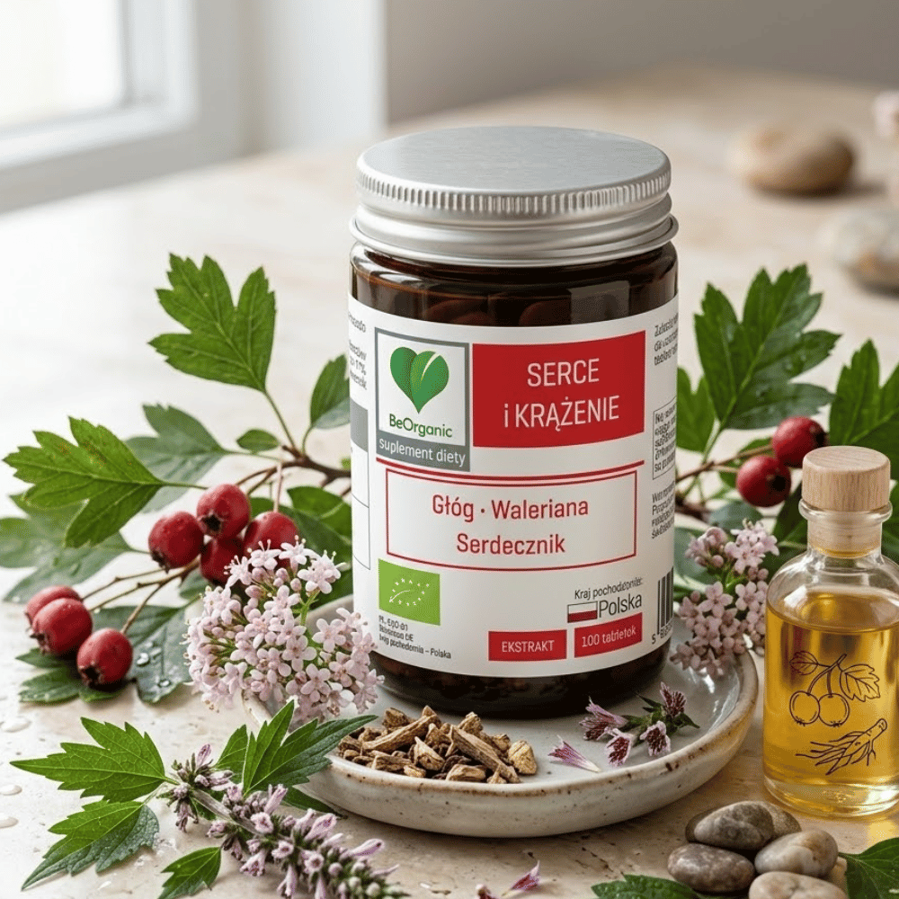 Serce i Krążenie BIO BeOrganic Ciśnienie Głóg Czosnek Kapsułki Bez Cukru 50 szt. — miniatura 3